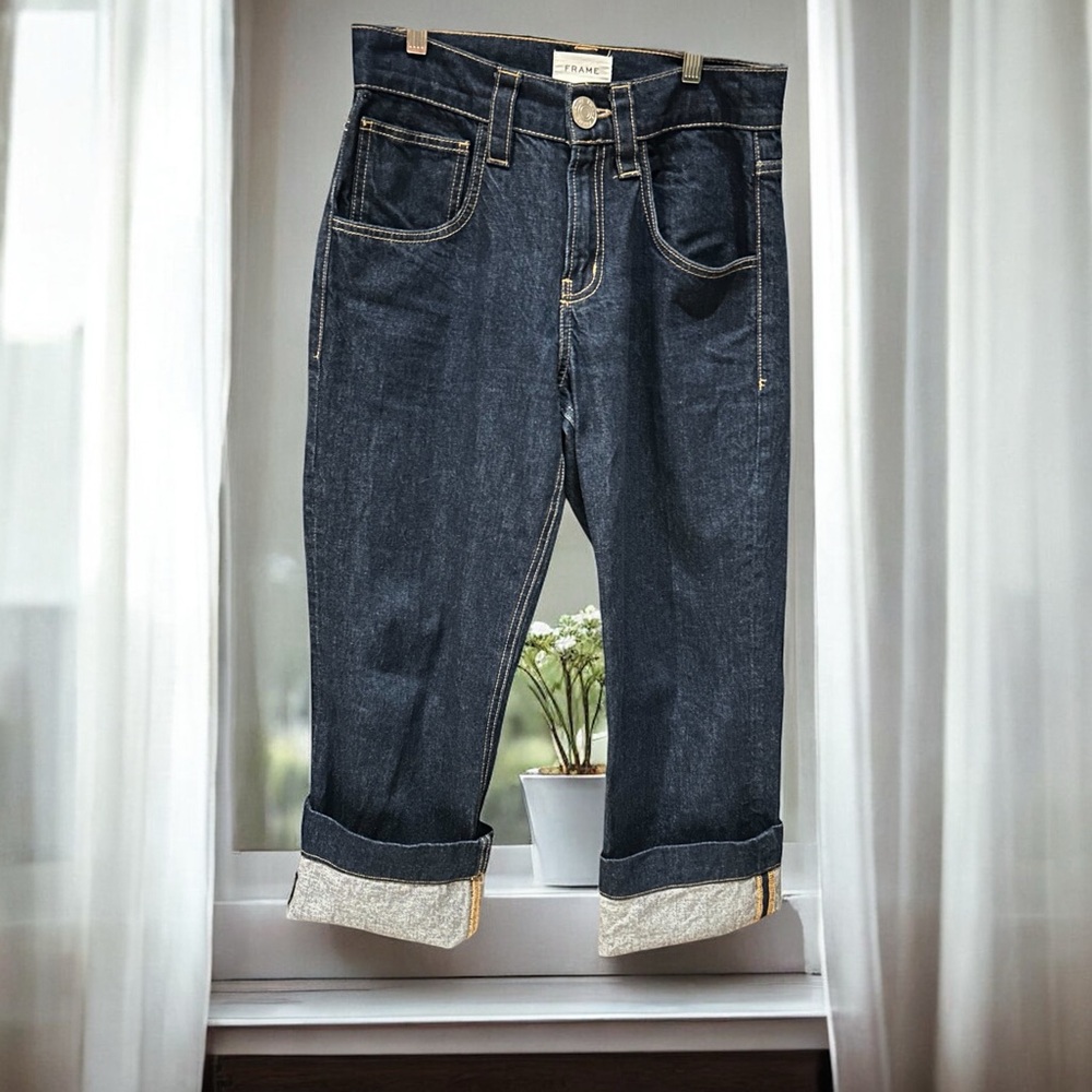 FRAME Oversized Detail Denim Pant‎ Jeans Cuffed 26 - Picture 5 of 16